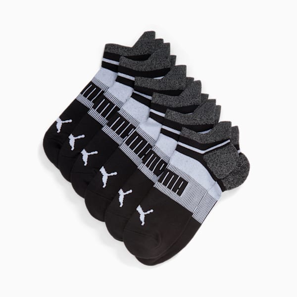 Chaussettes de marin courtes allongées en tissu bouclette Homme (6 paires), BLACK / WHITE, extralarge